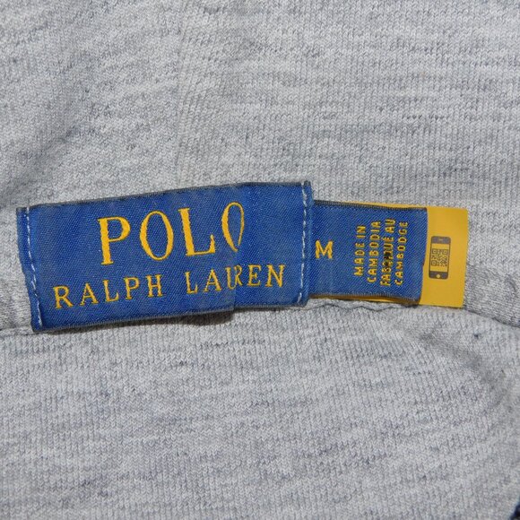 Polo Ralph Lauren Mens M Light Gray Black Pony Double Knit Full Zip Hoodie *READ - Picture 5 of 9